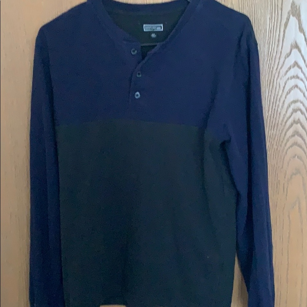 Bedford Park - Long Sleeve - Navy & Brown - S Size